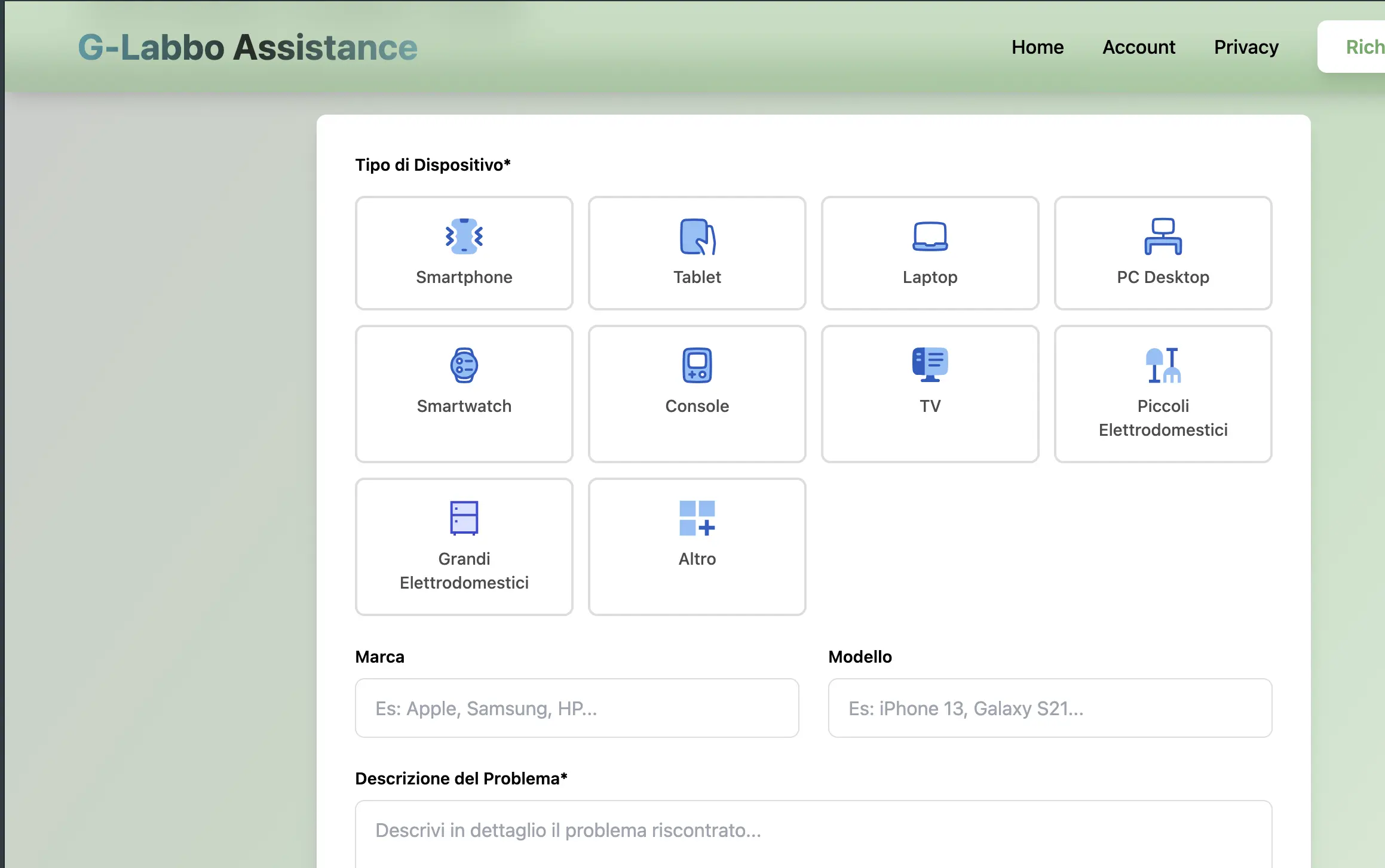 G-Labbo — Assistenza